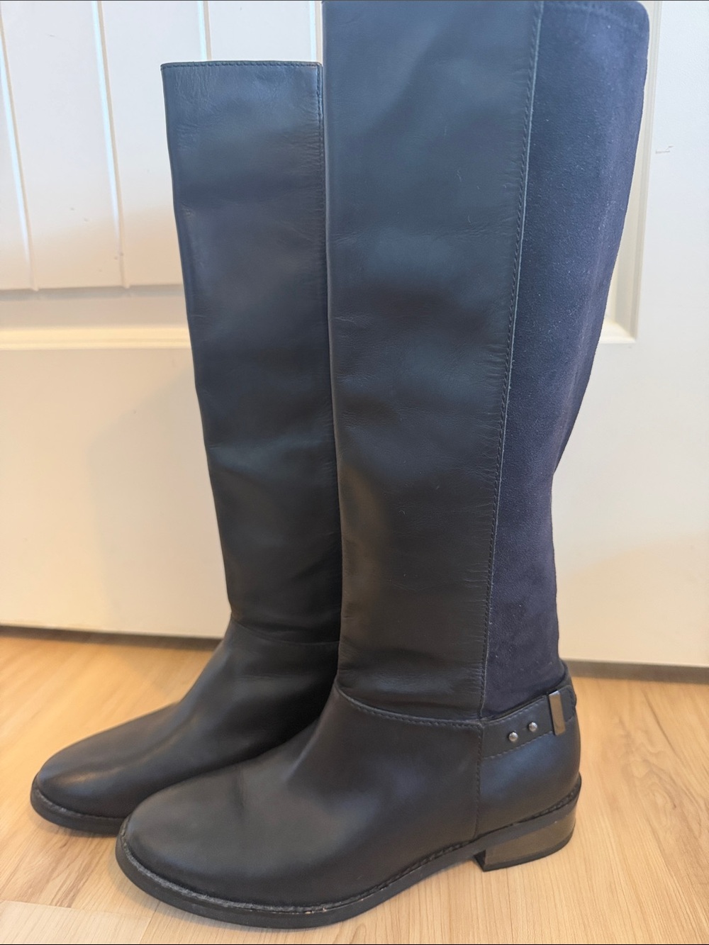 Cole Haan Adler Leather and Suede Tall Riding Boots